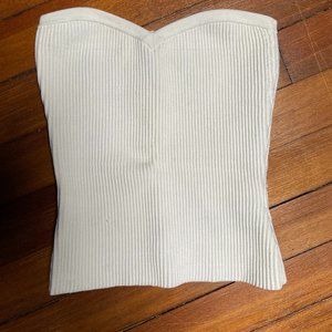 White BABATON Sculpt Knit Sweetheart Tube Top, XXS